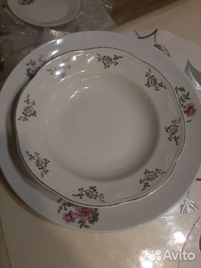 Блюдо большое СССР, суповые тарелки