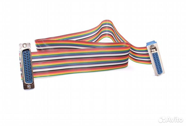 Плоский шлейф DB25 мама-папа