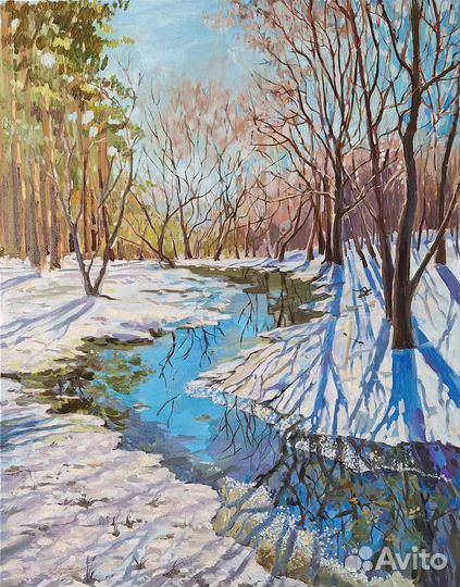 Картина маслом на холсте большая пейзаж