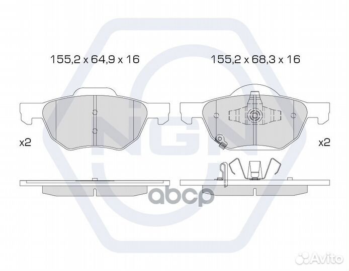 Колодки тормозные дисковые керамические перед