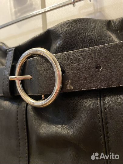 Юбка миди кожаная