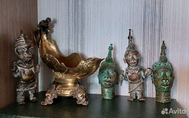 Статуэтки маски африка бронза Бенин