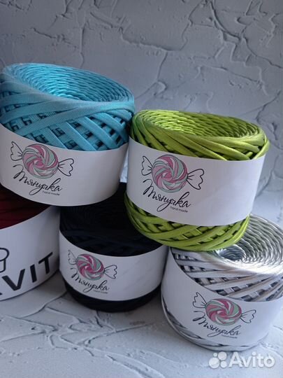 Трикотажная пряжа biskvit и лента
