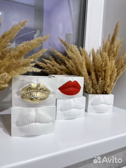 Подарок Кашпо органайзер декор Губы