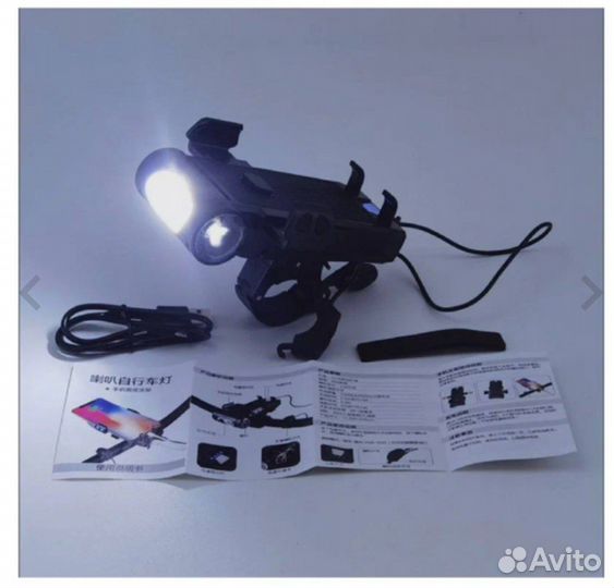 Фонарь велосипедный 4 в 1