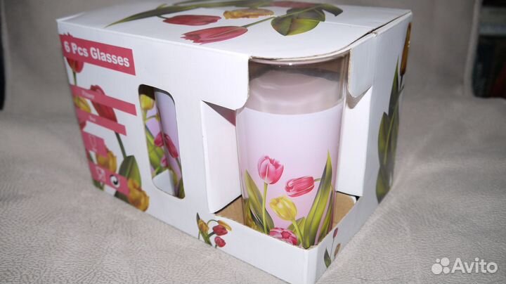 Набор стаканов стекло 6 штук в наличии новый