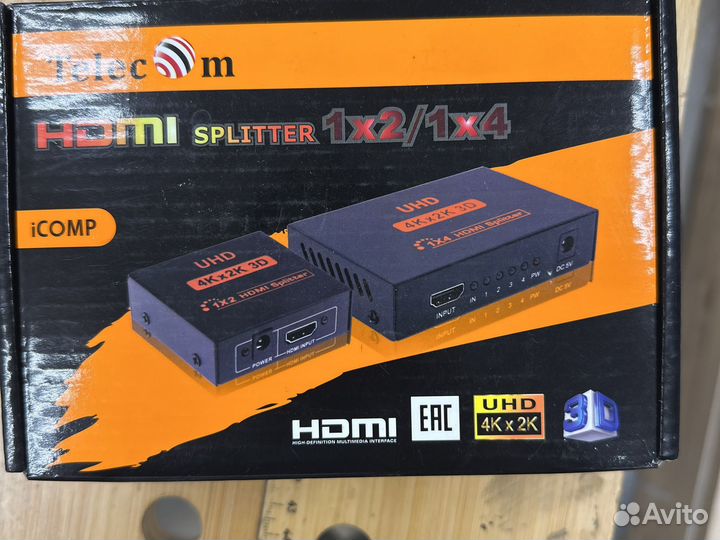 Hdmi сплиттер 1:2 (разветвитель)
