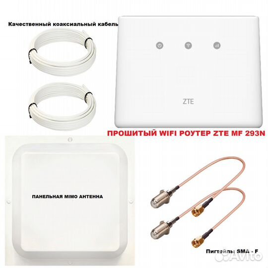 Комплект интернета 14-17дб с роутером ZTE MF293N