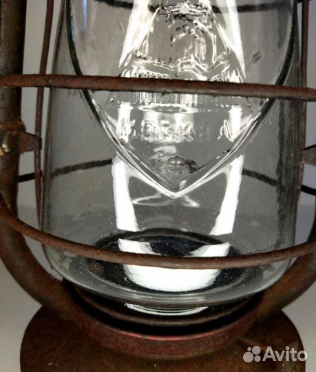 Керосиновая лампа Агитация Стекло рельеф+плафон
