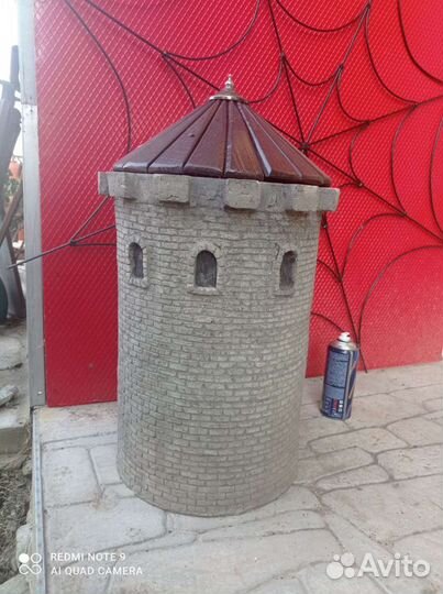Башня из бетона в сад огород декоративная, мусорка
