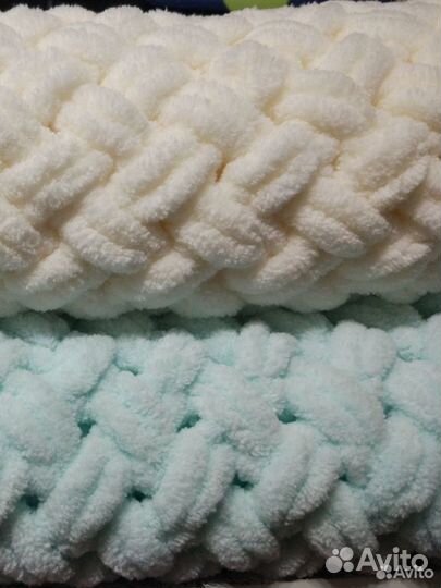 Плед детский вязаный из пряжи «Аlize puffy”