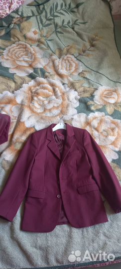 Пиджак (бордовый). Рост 128