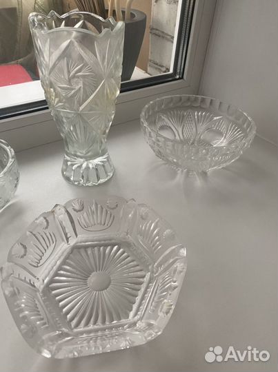 Хрусталь, вазы, бокалы, рюмки, пиалы