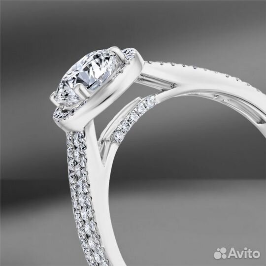 Золотое кольцо с бриллиантами 1.06Ct