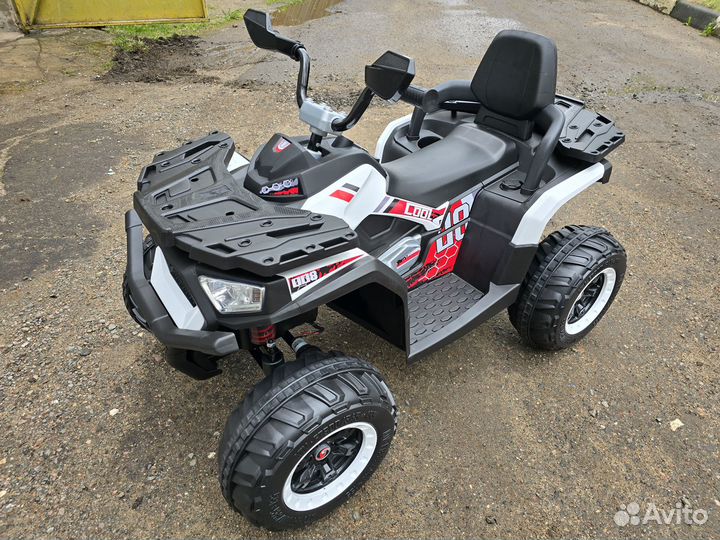 Новый Квадроцикл детский электро с пультом (белый)