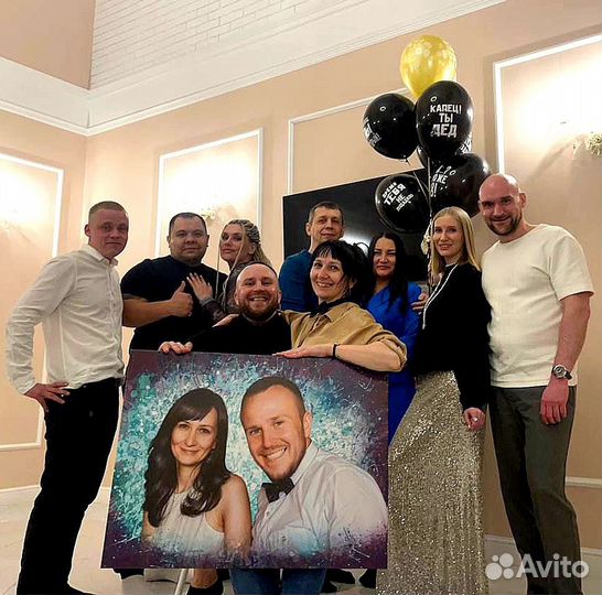 Портрет на холсте по фото, картина на холсте