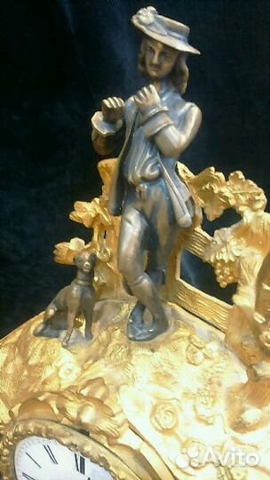 Часы кабинетные бронза Франция,кон 19 в