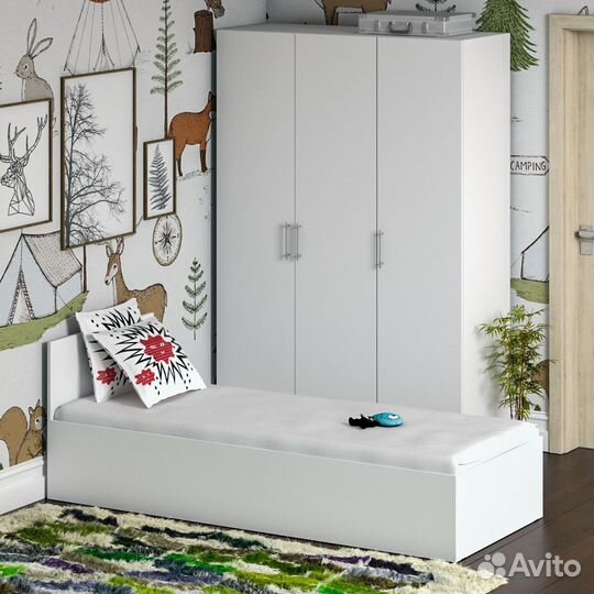 Спальный гарнитур белый № 1 Стандарт с кроватью 800, цвет белый, спальное место 800х2000 мм., без ма