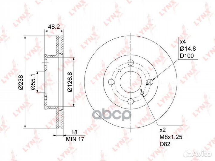 Диск тормозной перед BN-1166 BN1166 lynxauto