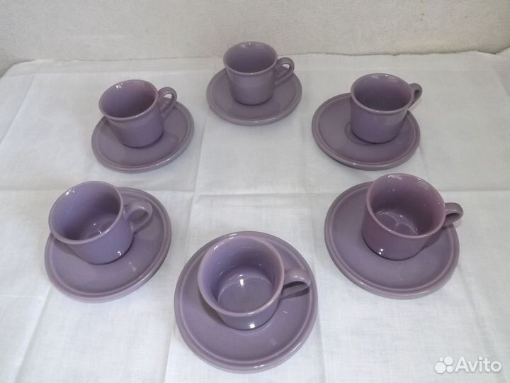 Кофейные чашки с блюдцами 6 шт
