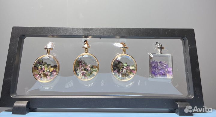 Кулон геометрия с натуральными камнями