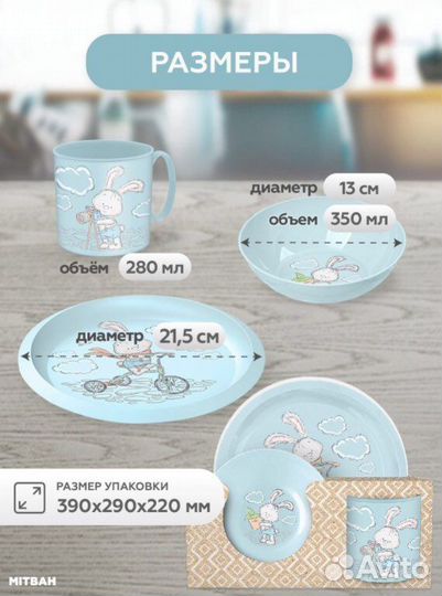 Набор пластиковой посуды для ребенка