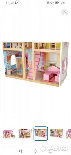 Кукольный домик для барби с мебелью
