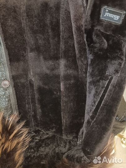 Кожаное женское пальто 48 50