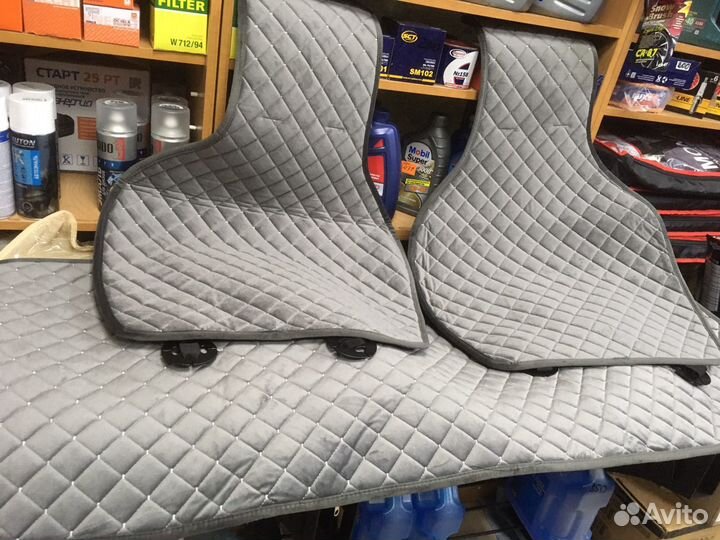 Накидки на сидения задние серые чёрные