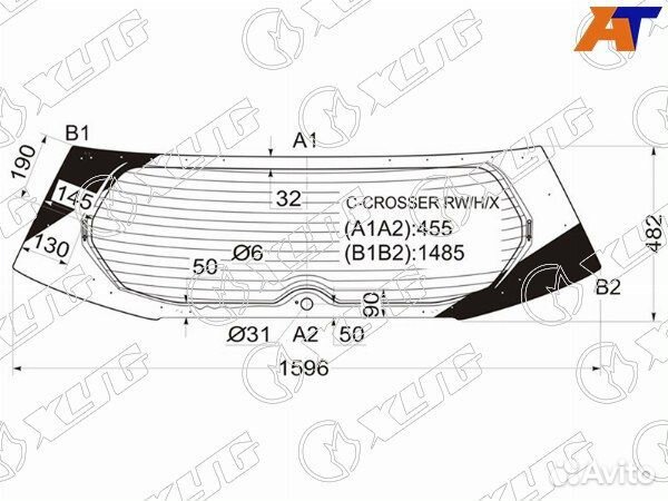 Стекло заднее peugeot 4007