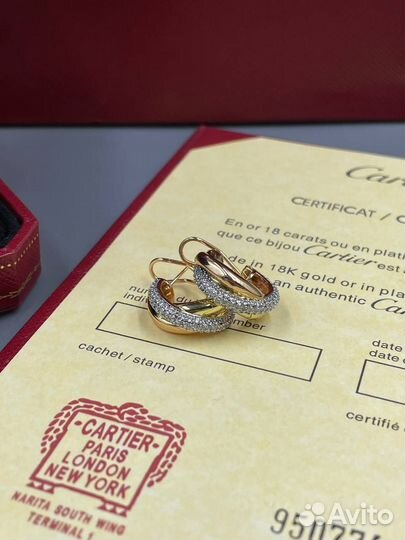 Cartier trinity серьги премиум качество