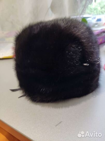 Шапка норковая черная