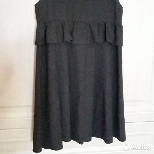 Школьный сарафан 134 серого цвета