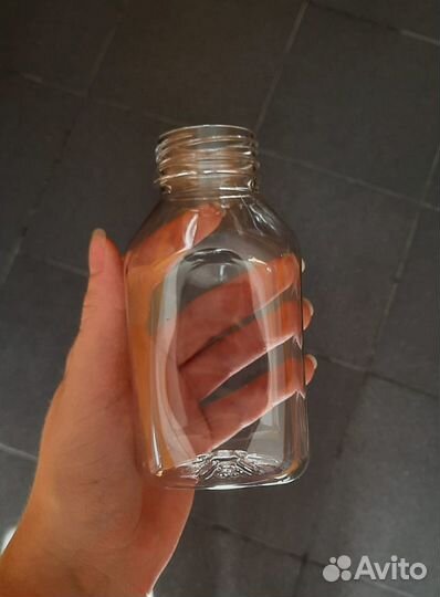 Пластиковая бутылка 300 мл с крышкой,прозрачные