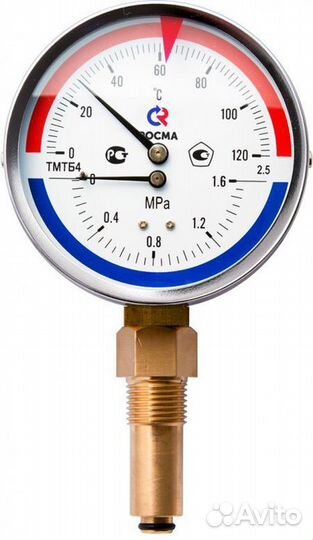 Термоманометр Росма тмтб-31Р.1 (0-120C) (0-0,4mпa)