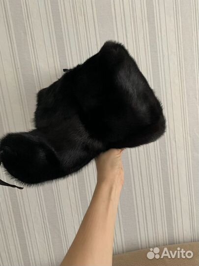 Норковая шапка мужская ушанка