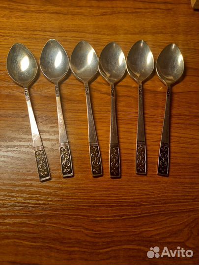 Набор чайных ложек мельхиор