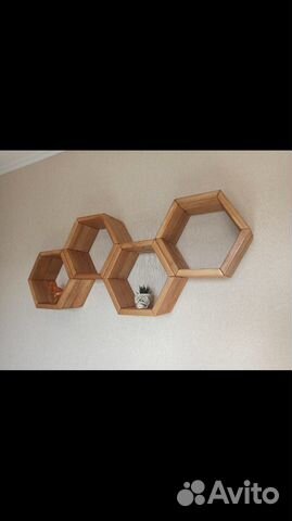 Полка настенная соты (массив)