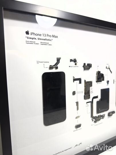 Картина разобранный iPhone 13 Pro Max/ инсталляция