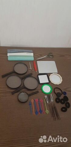 Лупа,резинки,заколки,маникюр.ножн,зеркало карманно