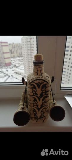 Графин и 3 фужера в виде рога