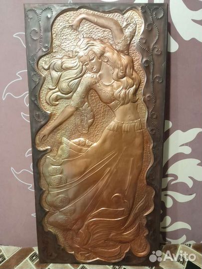 Настенное панно из металла.Ссср. Чеканка