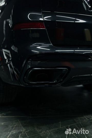 Черные насадки глушителя для BMW X5/Х6/Х07