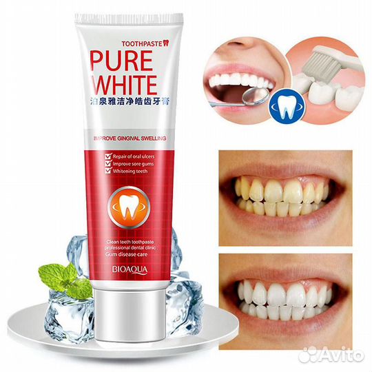 Отбеливающая гелевая зубная паста bioaqua
