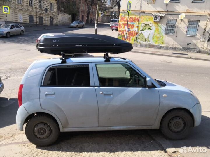 Автобокс черный карбон 390л на Альто с установкой