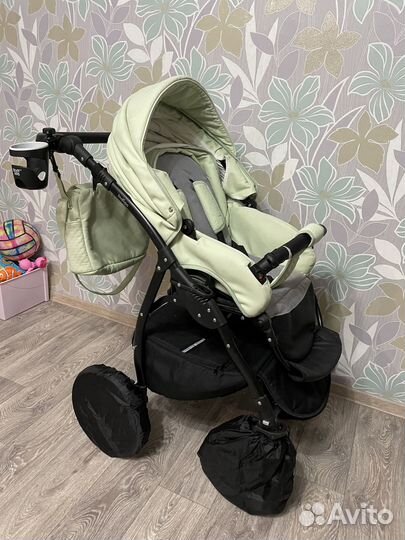 Коляска 2 в 1 indigo эко кожа