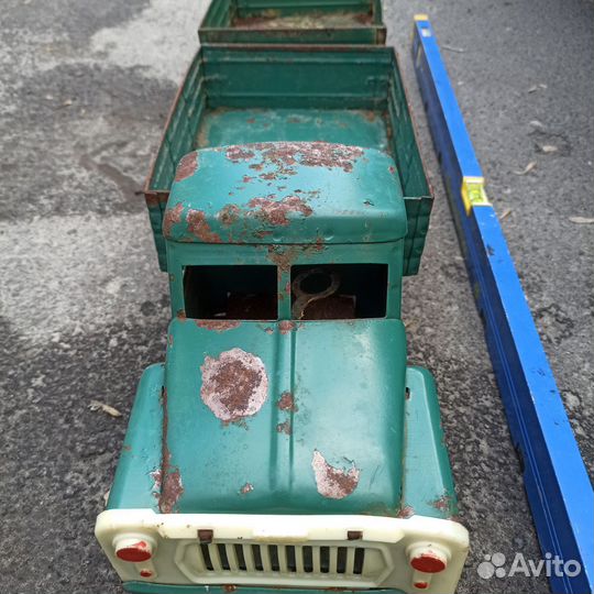 Машинка грузовик СССР лтз газ 53 с прицепом