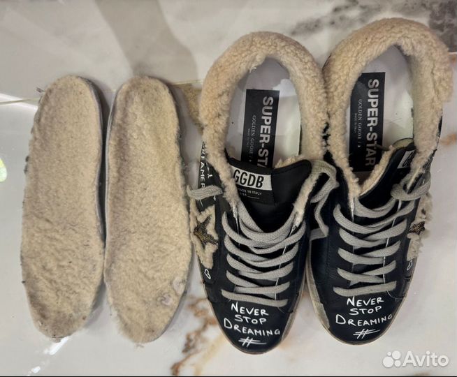 Кеды Golden goose superstar женские 38 с мехом