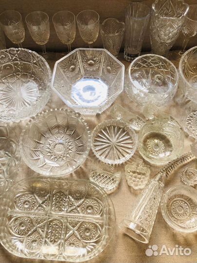 Много советского и чешского хрусталя. СССР