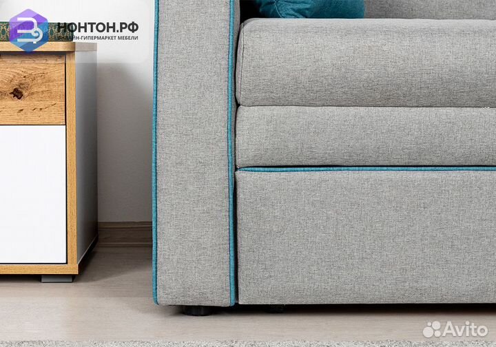 Кресло выкатное Найс светло-серое / бирюзовое